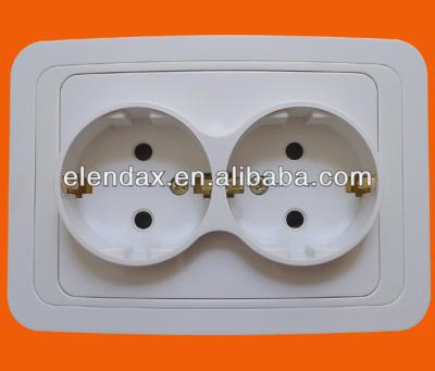 China Commercial European Style Schuko Socket Outlet Flush Mount Double (F2210) for sale