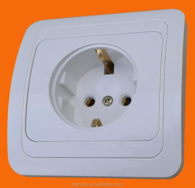 China Commercial power supply ABS 16A/250V electric lamp wall switch European schuko socket (F2010) for sale