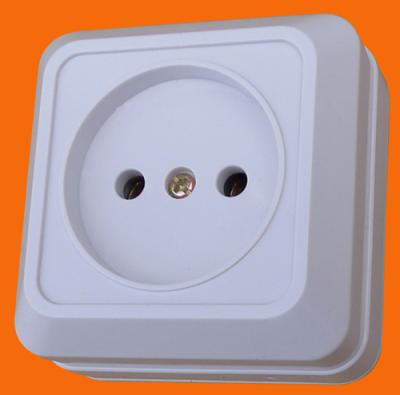 China Commercial European Style Surface Mounted Socket Outlet 2 Pin Socket (S1009) for sale