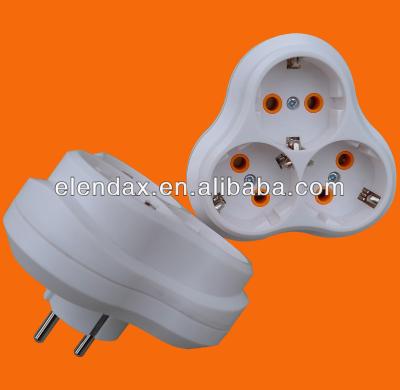 China Commercial European Style 2 Pin Round AC Power Adapter With Ground (P8035) for sale