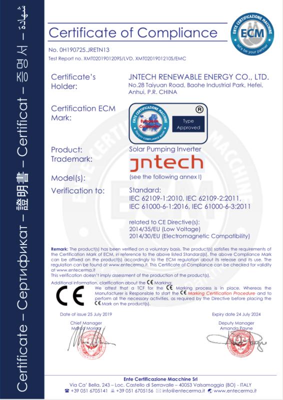 CE - Jntech Renewable Energy Co., Ltd.