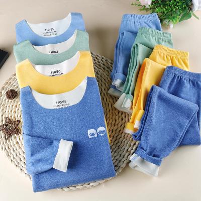 China Jhon Striped Thermal Long Set Kid Cotton 2 Pcs Upper Pants Set for sale