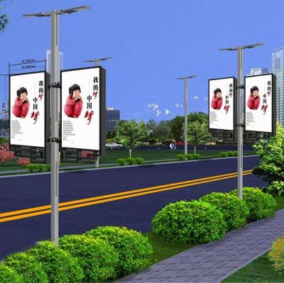 China Outdoor Advertising Lighting Pole Display Screen Optional Remote Control Optional Outdoor Video Street Led Digital Advertising P6mm for sale