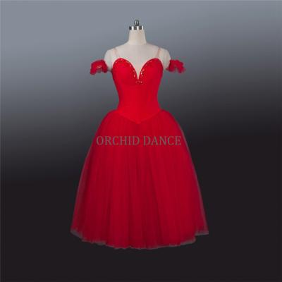 China Custom Made Women High Quality Girls Red Professional Romantic Long Size Tutu Dress for sale