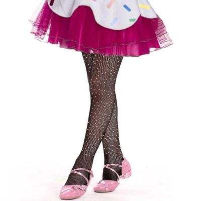 China Cheap Wholesale Nylon Spandex Ballroom Wear Rhinestone Kids Net Latin Tights Antibacterial for sale