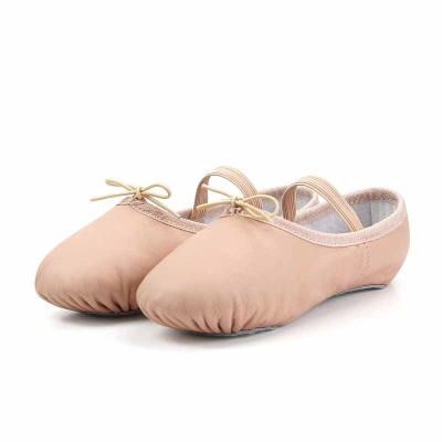 China Low MOQ High Quality Toddler Child's Low Split GENUINE LEATHER Unique Soft Leather Ballet Shoes for sale