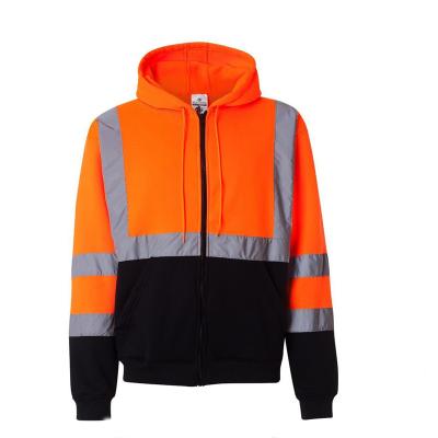 China Hi Vis Reflective Fleece Jacket Safety Breathable Hoodie Sweatshirt for sale