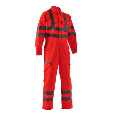 China Red color high quality anti-shrink repellent design coverall unisex workwear new for sale