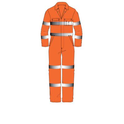 China Waterproof orange workers overall uniform with reflective tape for mine en venta