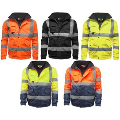 China Poly Cotton Hi Vis Workwear Clothing High Visibility Breathable Construction Work Jacket en venta