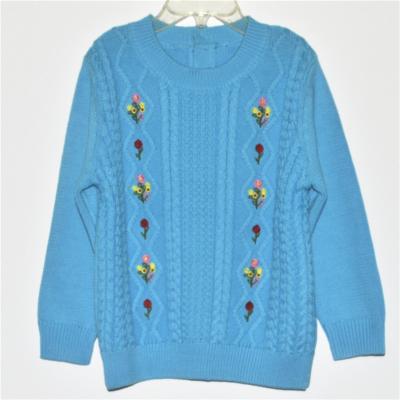 China Plus Size Cute Kids Embroidery Chunky Sweater With Cable Patterns for sale