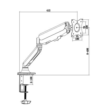 China ERGOR Mount - Adjustable Home Desktop Monitor Arm 17-27 Inch, Desktop Monitor Suitable for Vesa 75*75-100*100 for sale