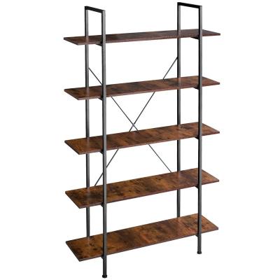 China ERGOR Living Room Shelf Wooden Foldable Industrial Style MDF Racks Wooden Book Shelves Storage Display Stands for sale