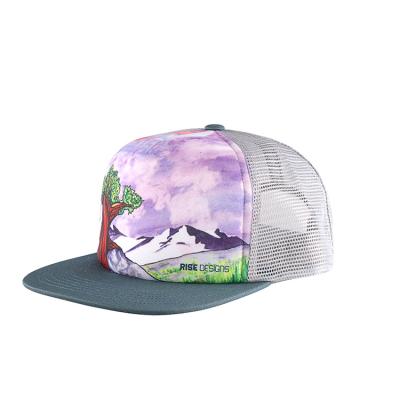 China Wholesale 5 Panel COMMON Mesh Trucker Foam Cap Gray Printed Plastic Snap Trucker Cap for sale