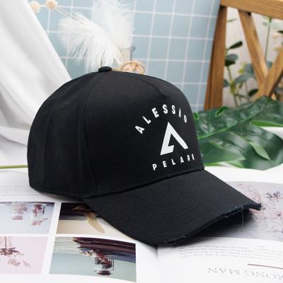 China Youth 5 Panel Printed Baseball Cap Black Custom COMMON Stocking Cap Fashion Design Sports Hats Cotton 5 Panel Cap New for sale