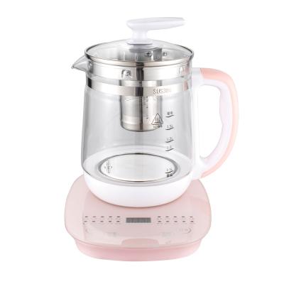 China 360 Degree Small Kitchen Appliances 1.8L Small Electric Glass Tea Kettle Smart Digital Travel Jug Rotation Base for sale