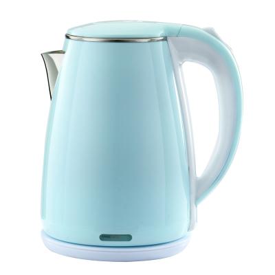 China 360 Degree Basic Electric Kettle Press Double Wall Kettle Stainless Steel Rotation Open Plastic Cool Touch for sale