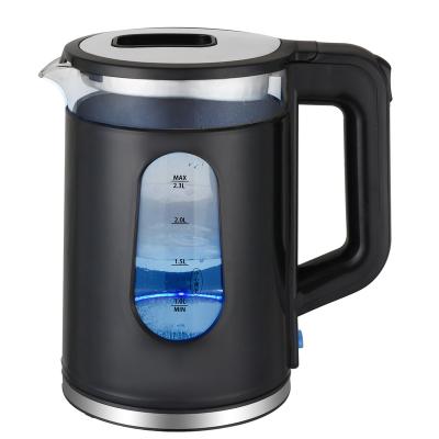 China 360 Degree Large Size 2.0L Color Body Water Rotating Low Quick Boiling Changing Glass Kettle With Keep Warm Function for sale