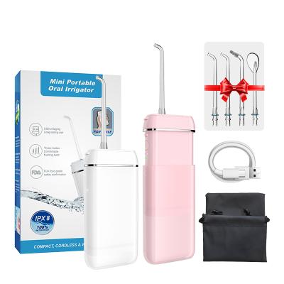 China Water Flow Pulse Oral Irrigator Mini Upgraded Cordless Dental Teeth 2021 Irrigator, Portable Water Flosser, IPX7 Waterproof Rechargeable Water Irrigator for sale