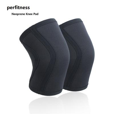 China Wholesale Black Non-Slip 7mm Thick Neoprene Cloth Pad Gym Weightlifting Neoprene Compression Sleeves Knee Support Brace for sale