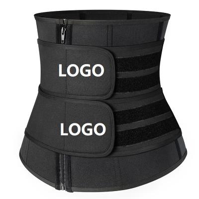 China Custom Logo Double Belt Service Women Shaper Steel Boned Women Waist Trainers RH2104 Black QUICK DRY Neoprene for sale