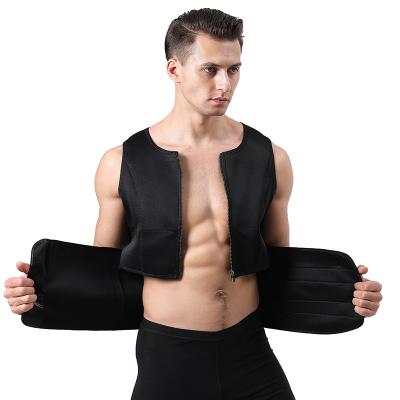 China QUICK DRY Black and Gray Underwear Men Waist Trimmer Compression Shirt Belly Slimming Vest Tight Body Shaper for sale