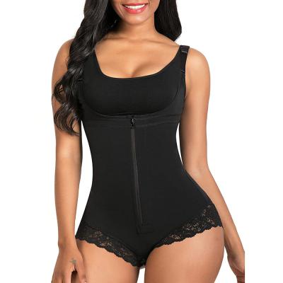 China Antibacterial Shapewear For Body Slim Shapewear WithLace Bodysuit Women Tummy Control Waist Trainer Open Crotch Breasted Bodysuit Full for sale