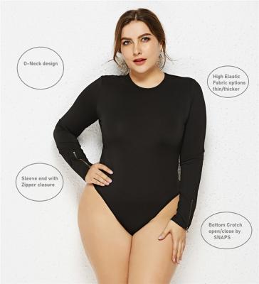 China 2021 New Antibacterial Women's Slim Fit O Neck Long Sleeve Stretch Jumpsuit Overalls Plus Size For Ladies Underwear Jumpsuit for sale