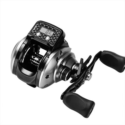 China Factory Quality 16+1 Bearings 6.3:1 Metal Straight Reel Digital Counting Waterproof Baitcasting Reel For Night Fishing for sale