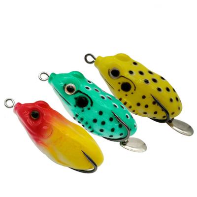 China PVC Bionic Freshwater 120mm Floating Top Soft Plastic Water Frog Lure With Spoon Spinner for sale