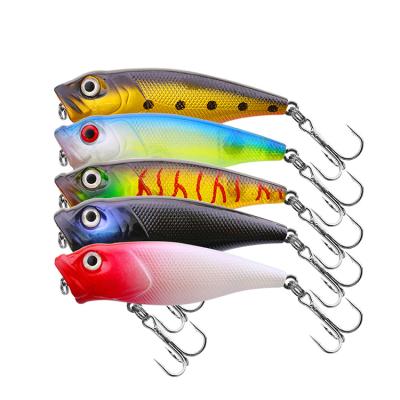 China 70mm Hard ABS Plastic Artificial Bait Perch Water Top Snap Lure For Freshwater for sale