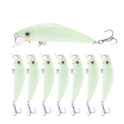 China ABS Plastic 70mm Artificial Minnow Freshwater Luminous Hard Lure For Night Fishing for sale