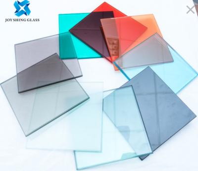 China Flaches/gebogenes farbiges lamelliertes Glas-Antiausgeglichenes UVglas 6.38mm 8.38mm 8.76mm 11.52mm zu verkaufen