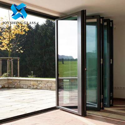 China Aluminum Double Glazed Folding Door Balcony Aluminum Glass Doors à venda