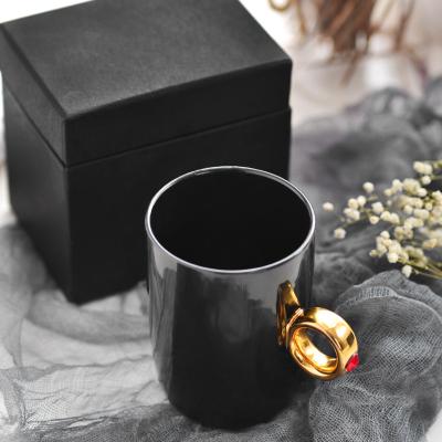 China Viable Gift Creative Ceramic Cup Mug Water Couples Water Couples Solid Color INS Logo Cup Custom Coffee Mug for sale