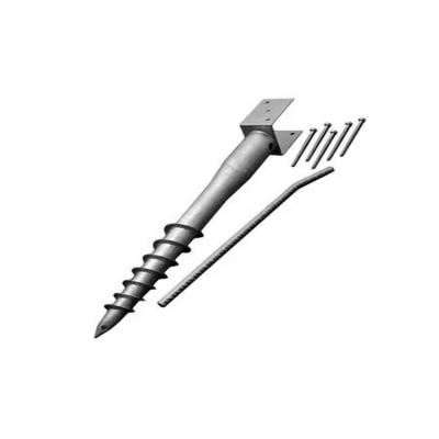 China Solar Metal Bracket Base Q235 Galvanized Steel Ground Screw Pile Post Fence Ground Screw Anchor for sale