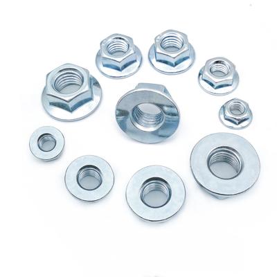 China Heavy Industry Factory Insert DIn6923 Full Metal Galvanized Hex Lock Nut Wholesale Full Metal Press Point M5-M20 for sale