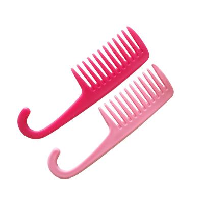 China Factory Wholesale Home Plastic Wide Tooth Hair Pink Comb For Thick Hair for sale