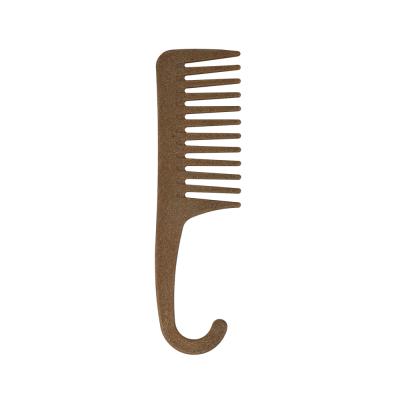 China Compact Biodegradable Wide Tooth Comb Natural Eco Friendly Coconut Plant Detangling Hair Brush for sale