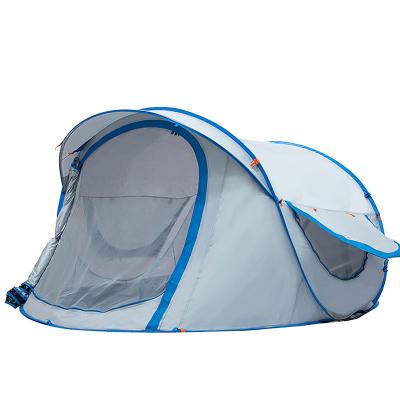 China Diagonal Tie Type 2022 Automatic Tents 3-4 Person Quick Opening Oxford One Bedroom White Fiberglass Rod Tent for sale