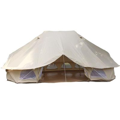 China Straight Attach Grab To 6m Running 3 Door Emperor Outdoor Sahara Waterproof Canvas Bell Tent For Sale for sale