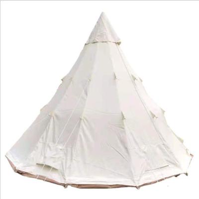 China Diagonal Tether Type 4*4M Pyramid Tent Oxford Outdoor Camping Indian Outdoor Tent Light Luxury Cotton Picnic Tent for sale