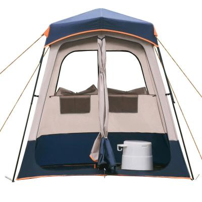 China Outdoor Camouflage Game Camping / Field Waterproof Double Folding Automatic Shower Tent for sale