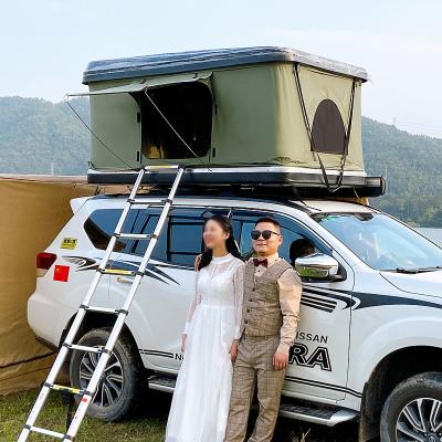 China New Style 280 Car Roof Top Car Roof Tent Double Color Top ABS Hard Plastic Plaid Diagonal Tether Type Shell Vertical Tent for sale