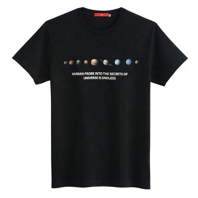 China Anti-pilling Awesome custom print crew neck black loose t-shirt with logo for men for sale