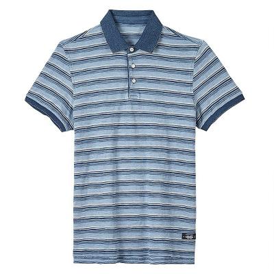 China Anti-wrinkle Custom Design Stripe High Quality Embroidered Antipilling Cotton Polo Shirt For Men for sale