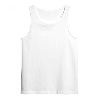 China White Gym Plain Cotton Wholesale Custom Printing Anti-pilling Tank Tops For Men for sale