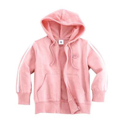 China Plus Size 100 Cotton Plain Zipper Fashionable Hoodie Jacket For Girls Kids for sale