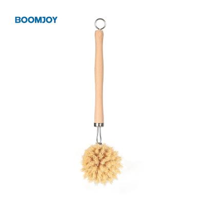 China Beech Wood Bristle Brush Handles Eco-Friendly Kitchen Long Bristle Pot Bottle Dish Brush Sisal Cleaning Brush Wood Handle for sale