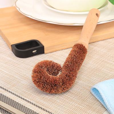 China Reusable Zero Viable Kitchen Waste Reusable Bamboo Wooden Dish Cleaning Brush Sisal Wood Dish Cleaning Brush Kitchen Washing Cleaning Brush for sale